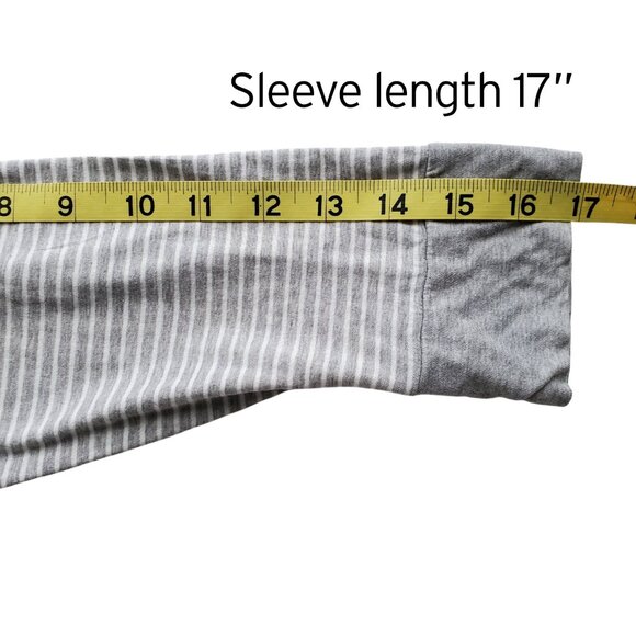 James Perse Striped 3/4 Sleeve Top Gray + White stripes Ragland Cut Size 2 (M) - Picture 10 of 16